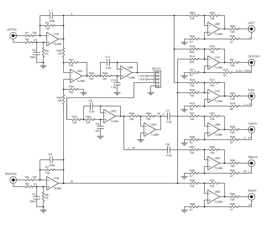 51 Surround Sound Circuit Diagram Surround Sound Decoder 21 Surround Sound Circuits 51